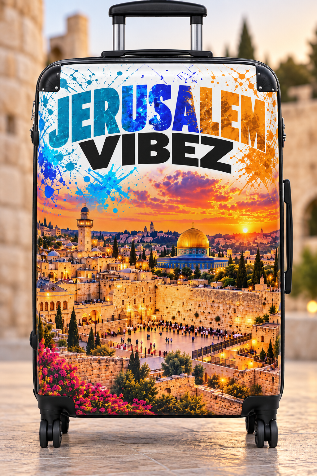 Jerusalem Vibez Suitcase | Scenic Dome of the Rock Travel Luggage