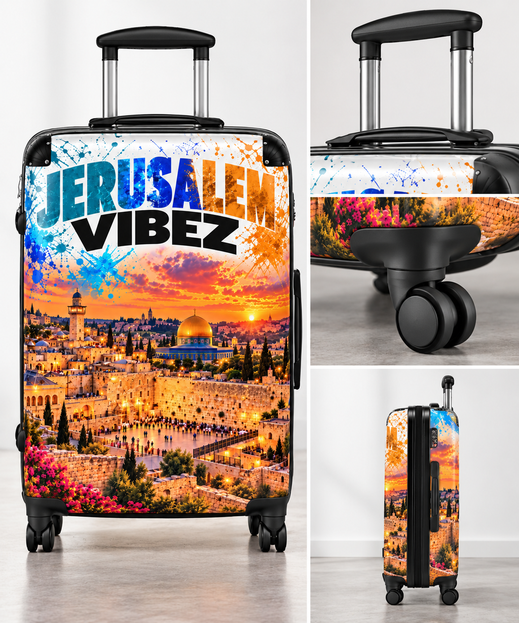Jerusalem Vibez Suitcase | Scenic Dome of the Rock Travel Luggage