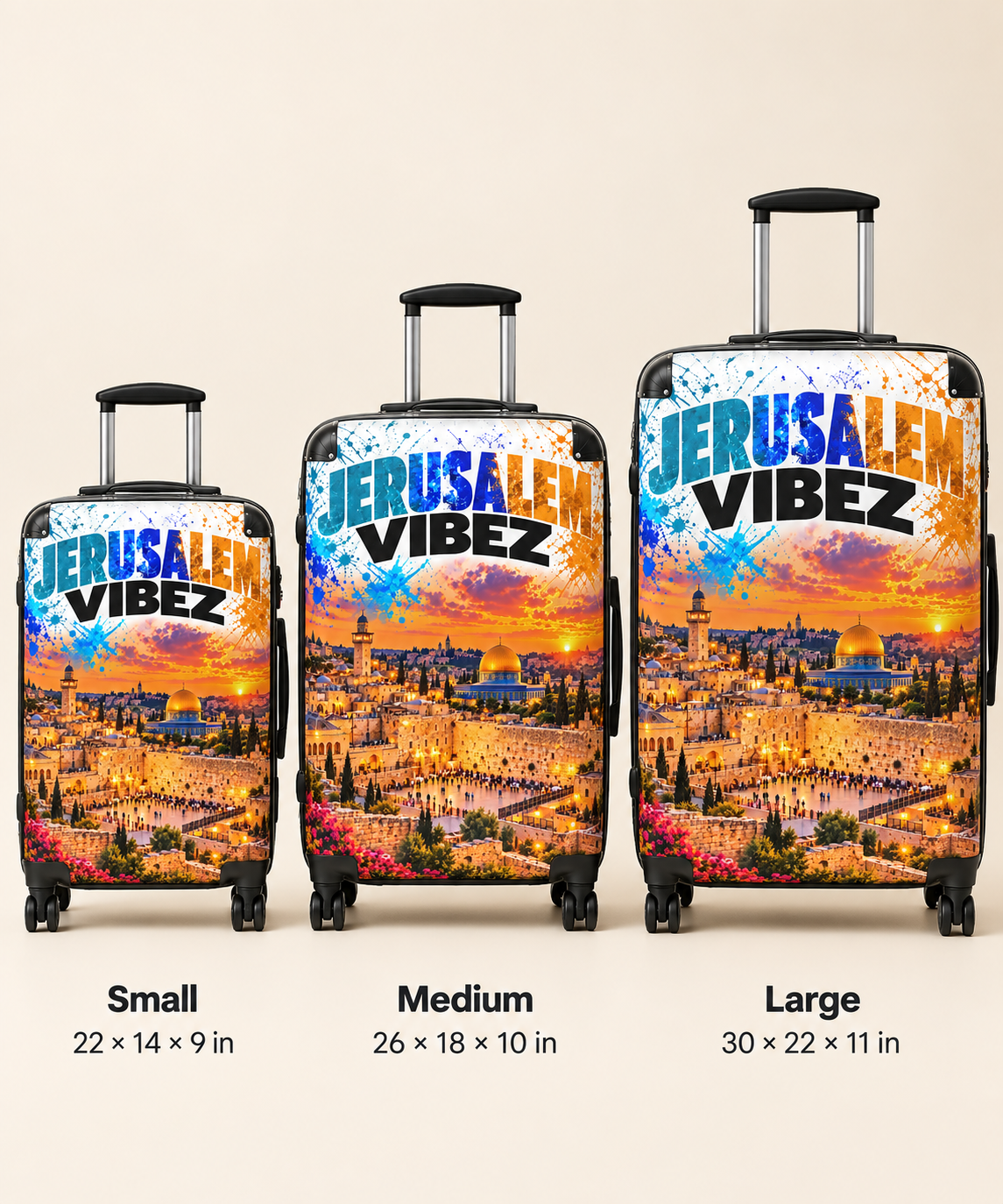 Jerusalem Vibez Suitcase | Scenic Dome of the Rock Travel Luggage