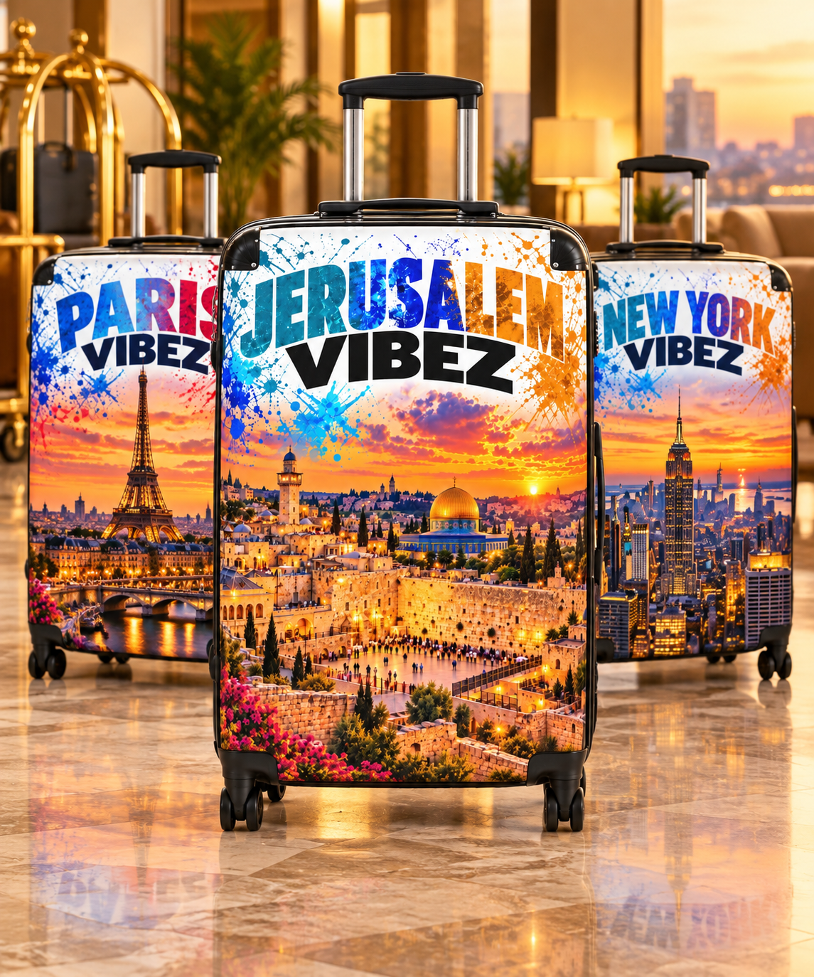 Jerusalem Vibez Suitcase | Scenic Dome of the Rock Travel Luggage