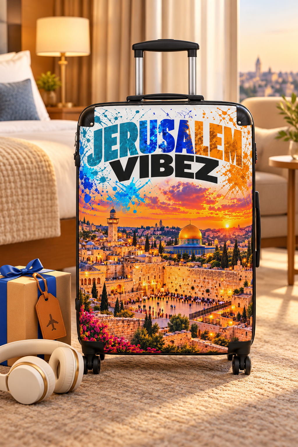 Jerusalem Vibez Suitcase | Scenic Dome of the Rock Travel Luggage