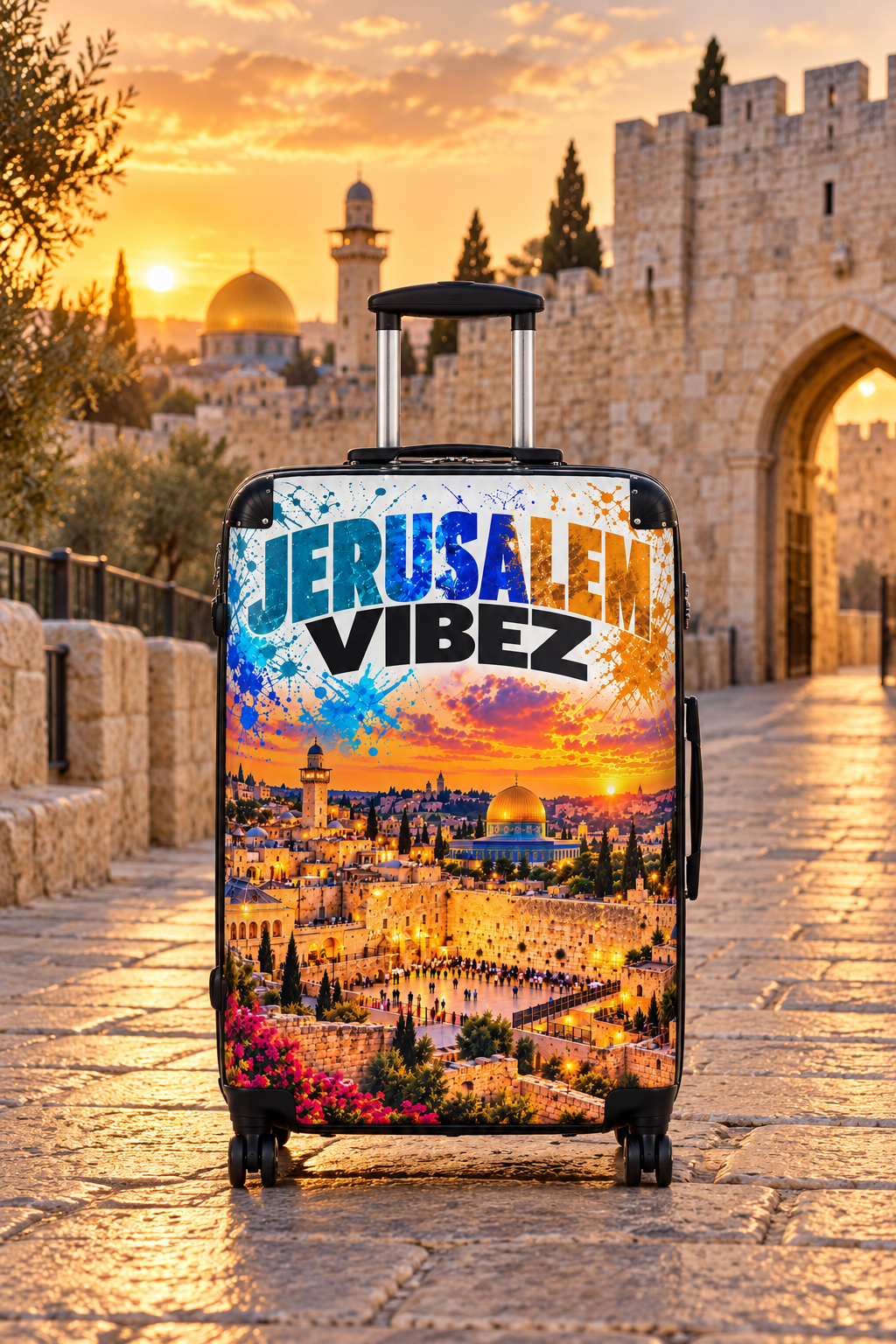 Jerusalem Vibez Suitcase | Scenic Dome of the Rock Travel Luggage