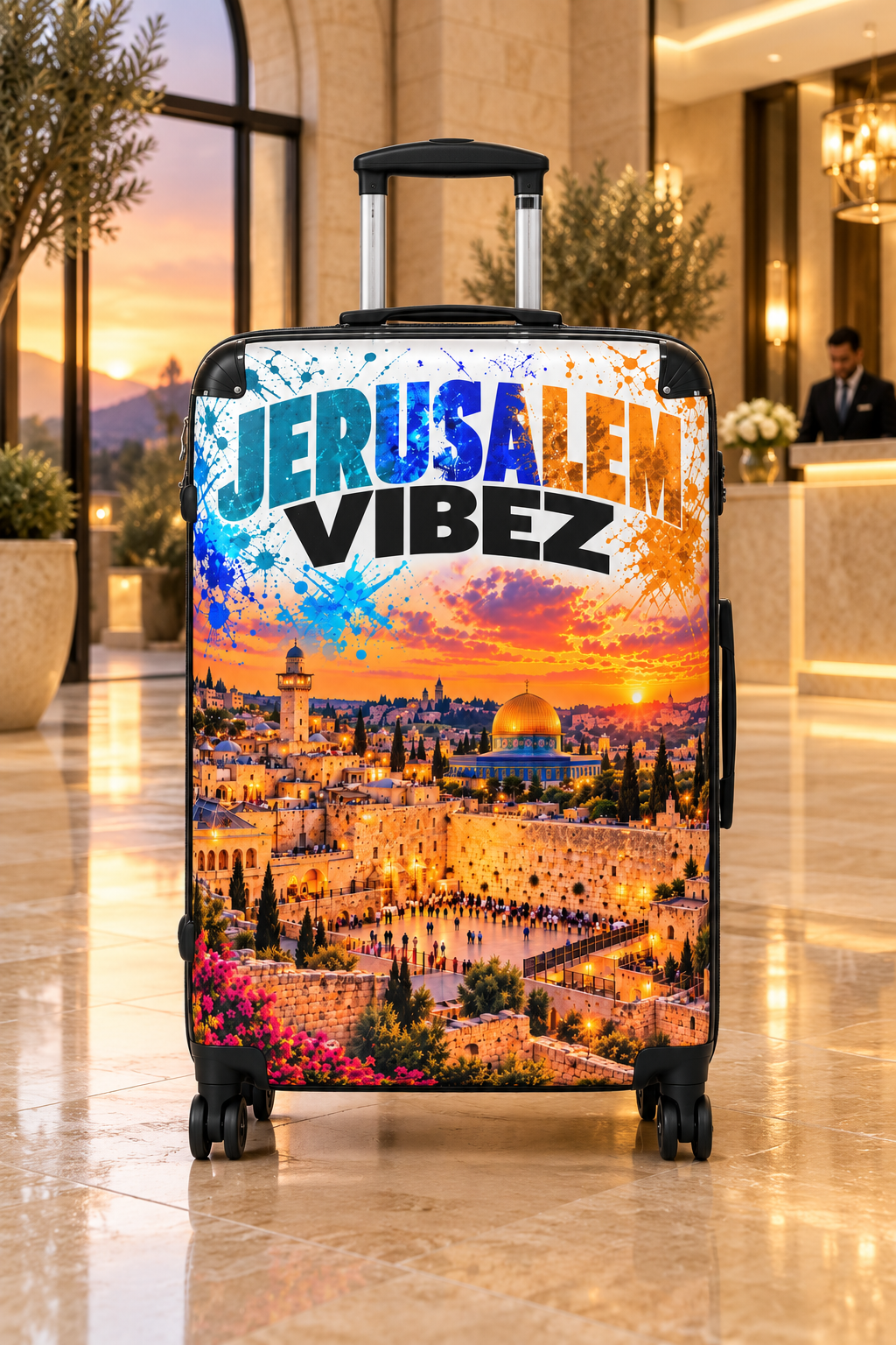 Jerusalem Vibez Suitcase | Scenic Dome of the Rock Travel Luggage
