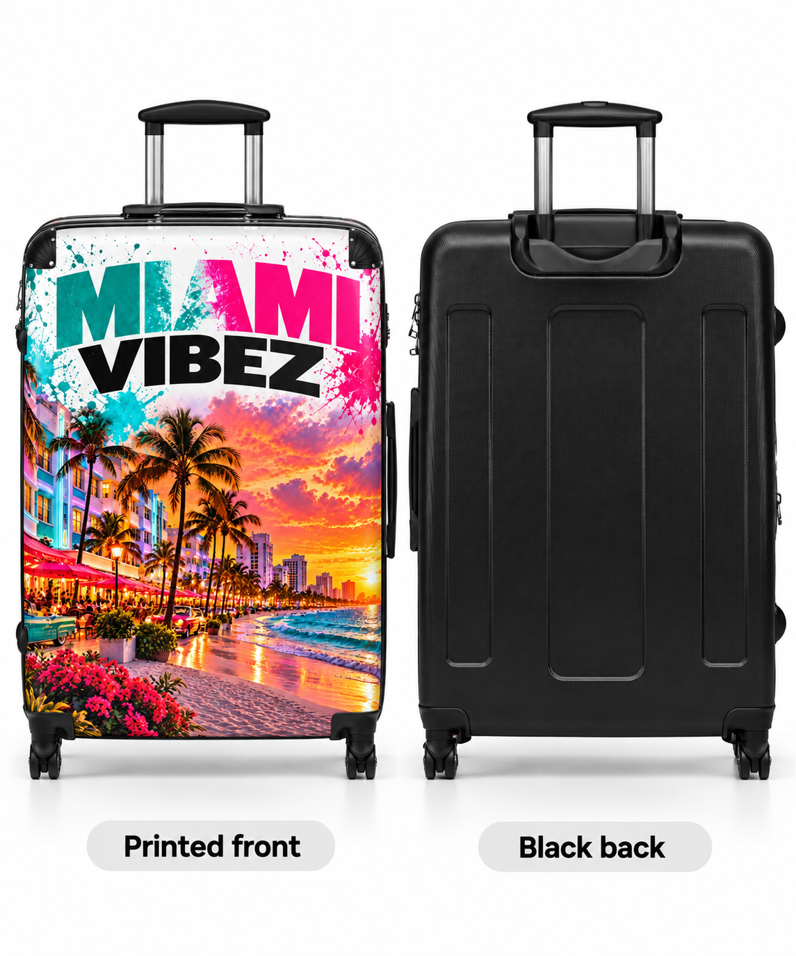 Miami Vibes Tropical Sunset Suitcase