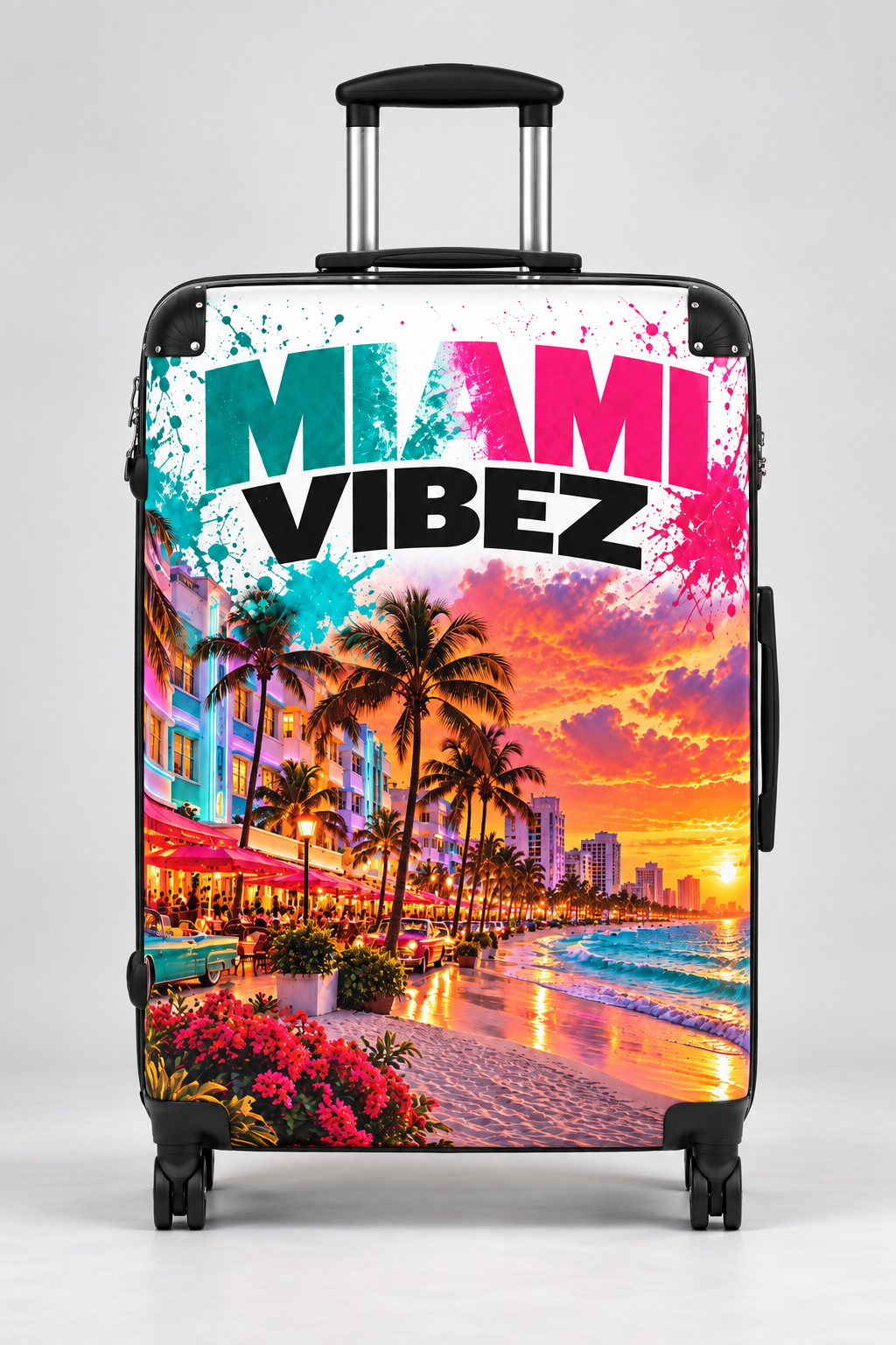 Miami Vibes Tropical Sunset Suitcase