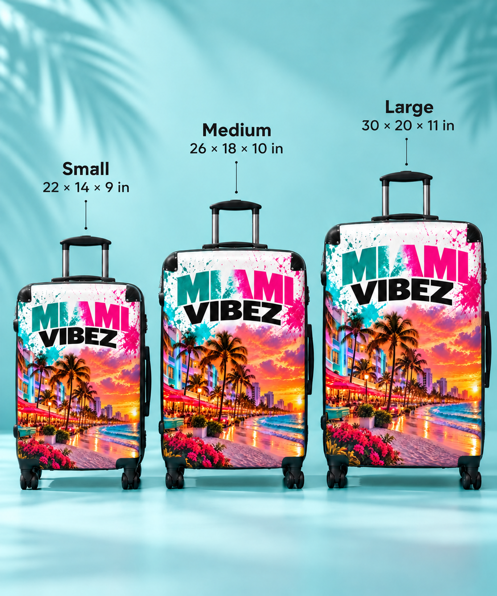 Miami Vibes Tropical Sunset Suitcase