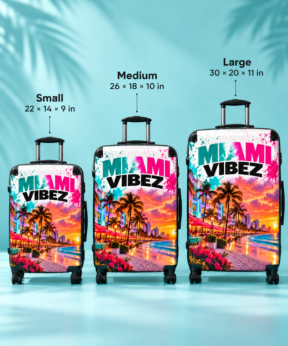 Miami Vibes Tropical Sunset Suitcase