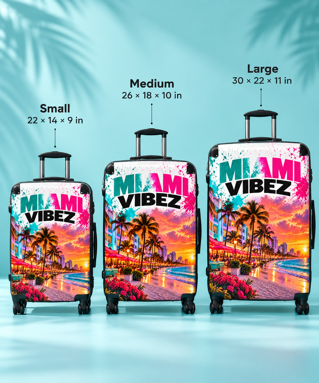 Miami Vibes Tropical Sunset Suitcase