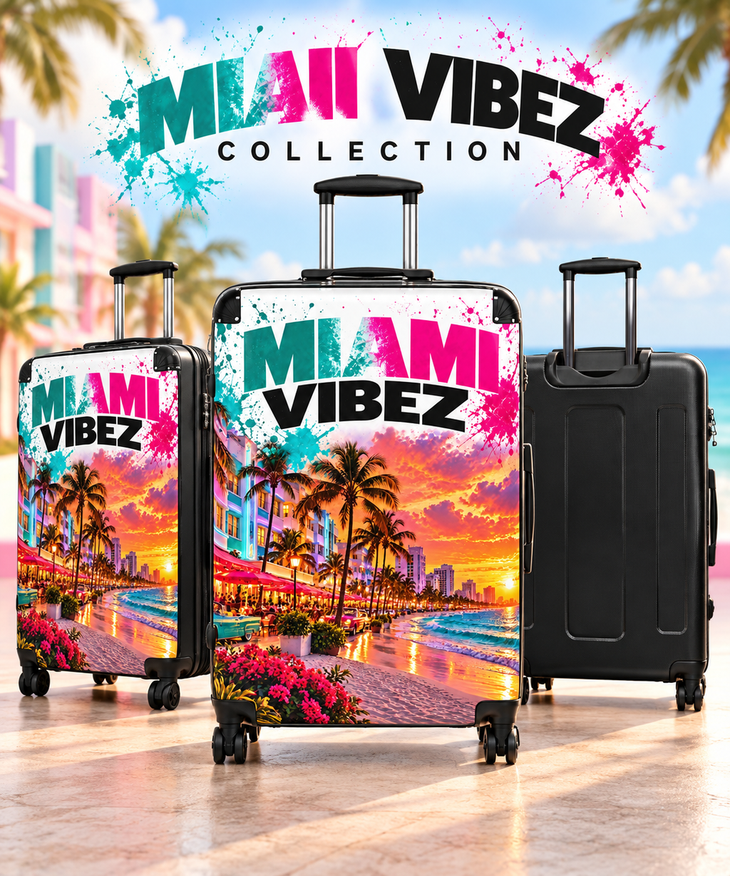 Miami Vibes Tropical Sunset Suitcase