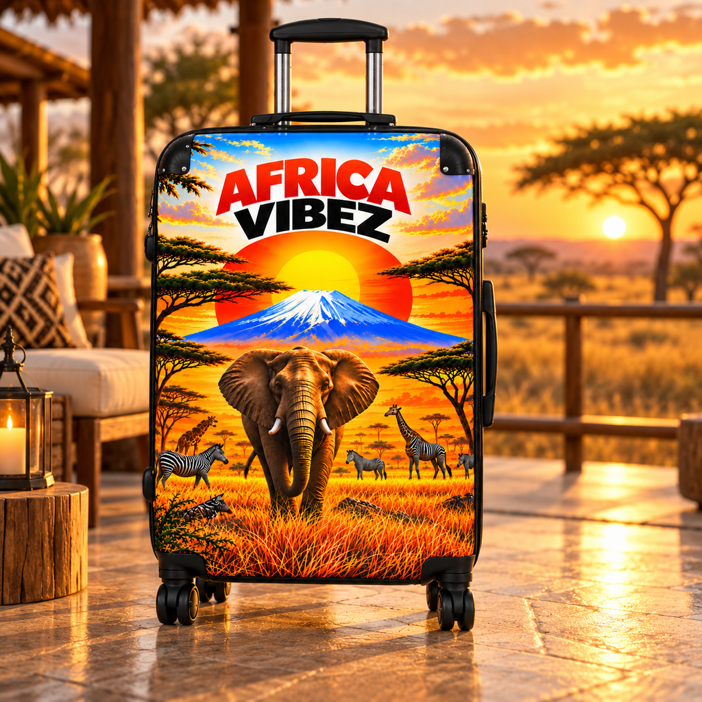 Africa Vibez Elephant Sunset Suitcase | Safari Luggage