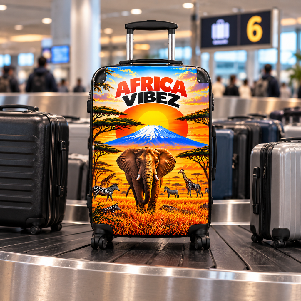 Africa Vibez Elephant Sunset Suitcase | Safari Luggage