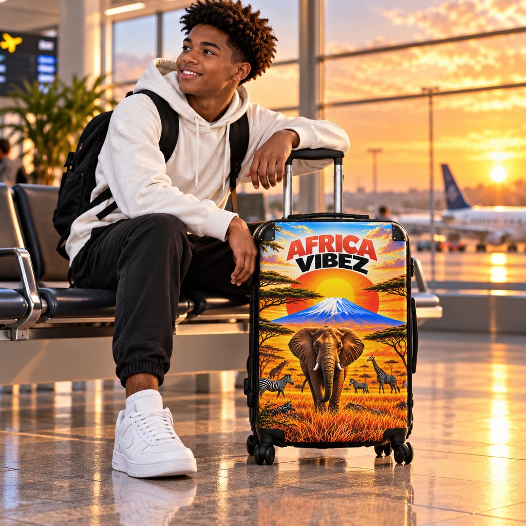 Africa Vibez Elephant Sunset Suitcase | Safari Luggage