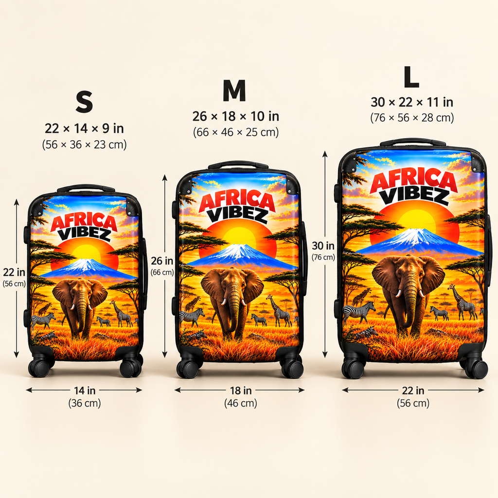 Africa Vibez Elephant Sunset Suitcase | Safari Luggage