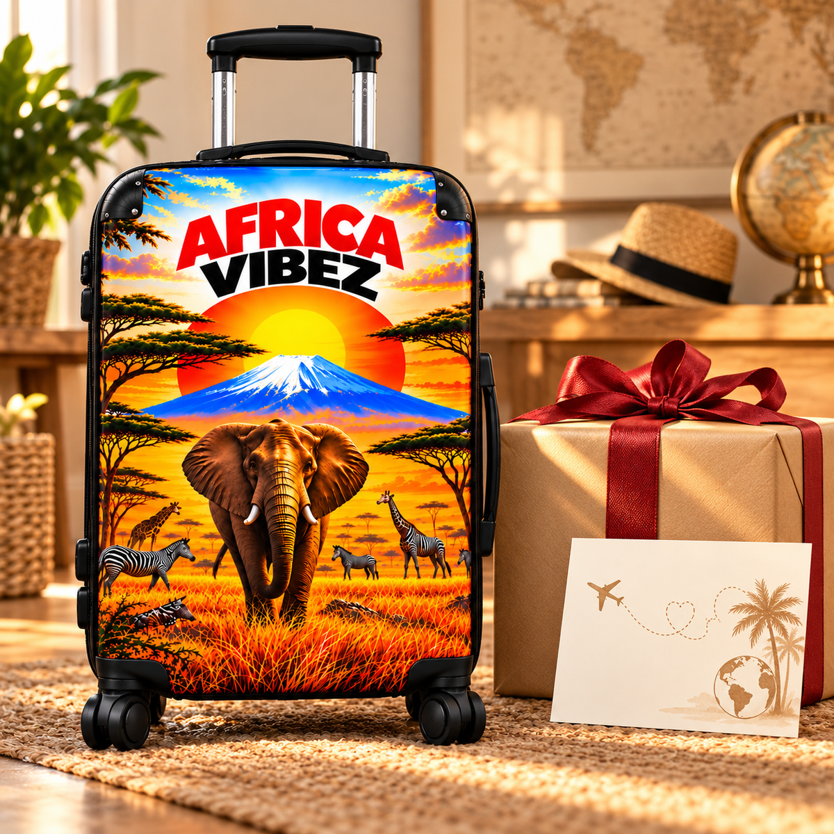 Africa Vibez Elephant Sunset Suitcase | Safari Luggage