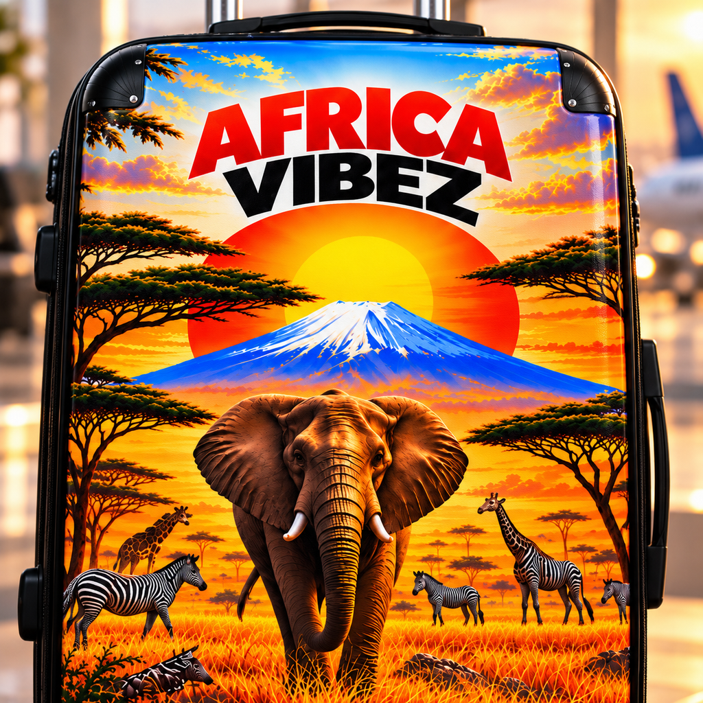 Africa Vibez Elephant Sunset Suitcase | Safari Luggage