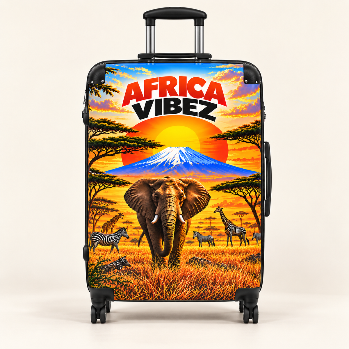 Africa Vibez Elephant Sunset Suitcase | Safari Luggage
