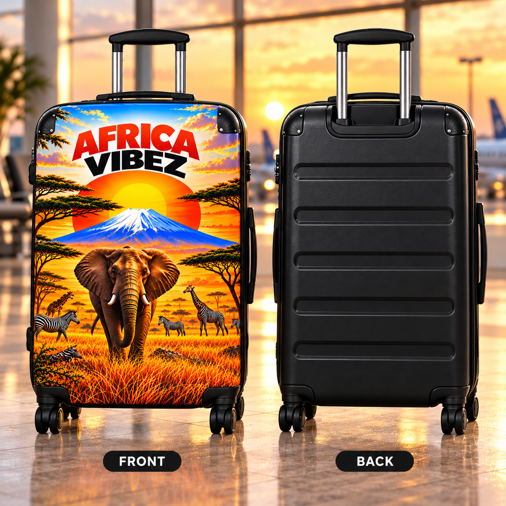 Africa Vibez Elephant Sunset Suitcase | Safari Luggage