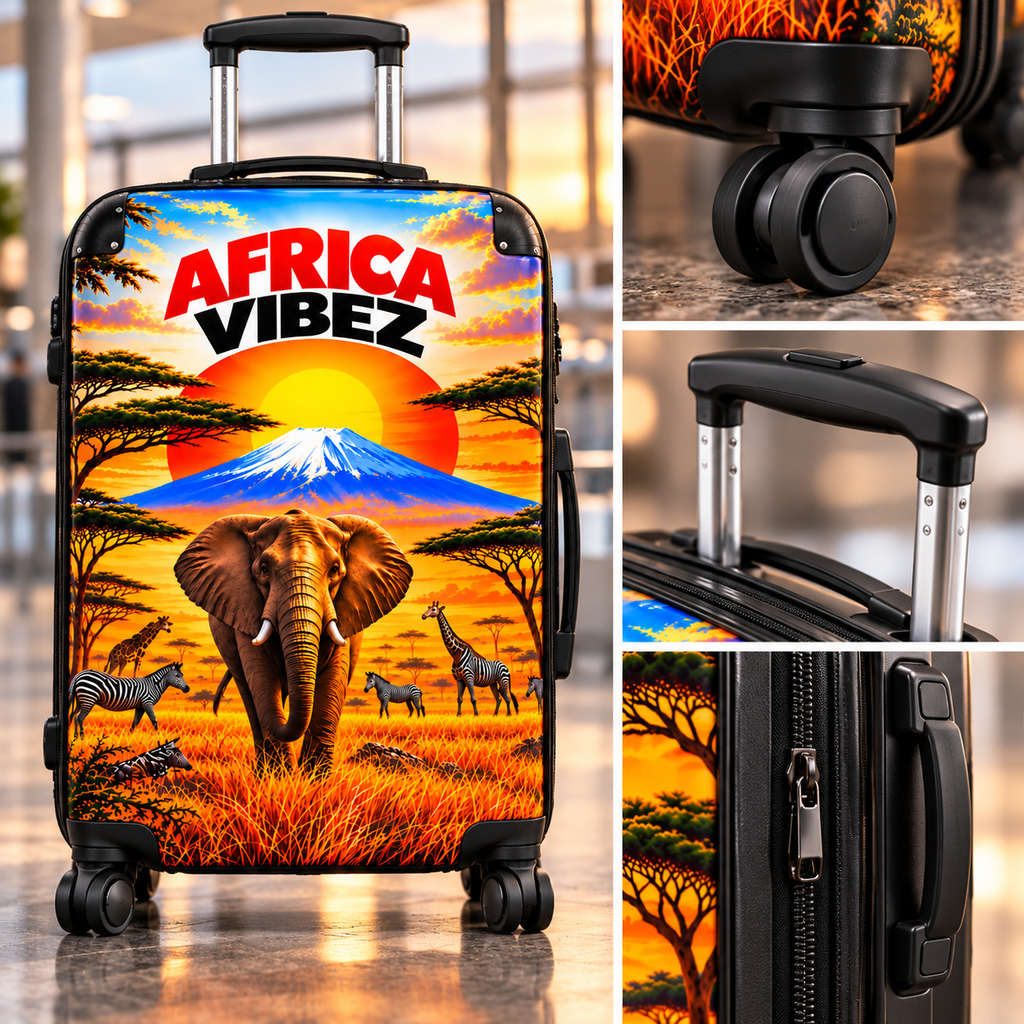 Africa Vibez Elephant Sunset Suitcase | Safari Luggage