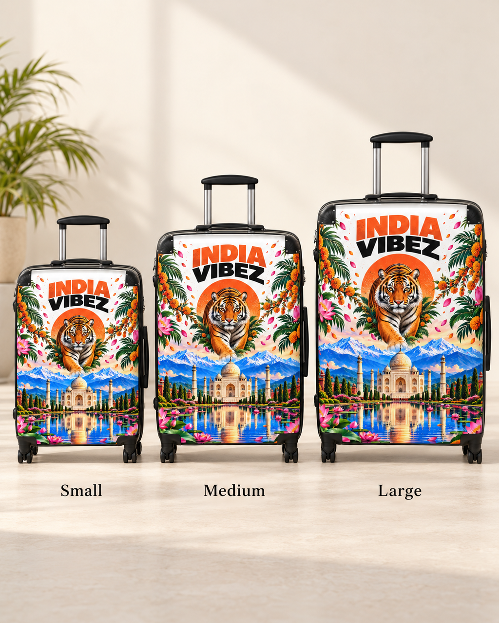 India Vibez Suitcase | Taj Mahal Tiger Travel Luggage