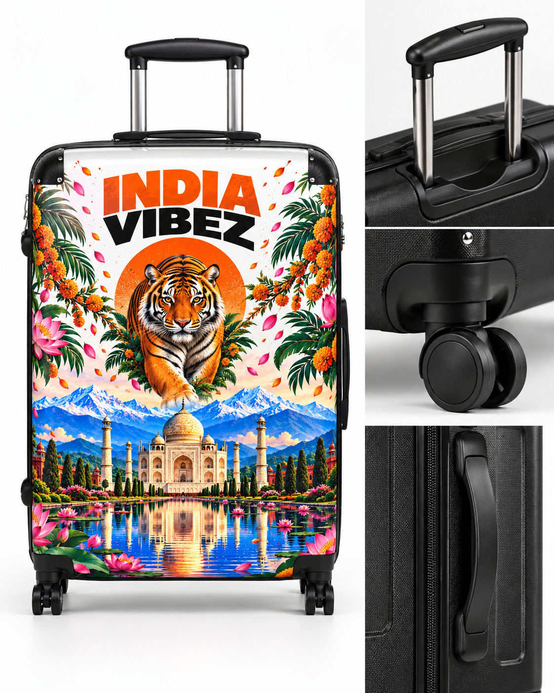 India Vibez Suitcase | Taj Mahal Tiger Travel Luggage