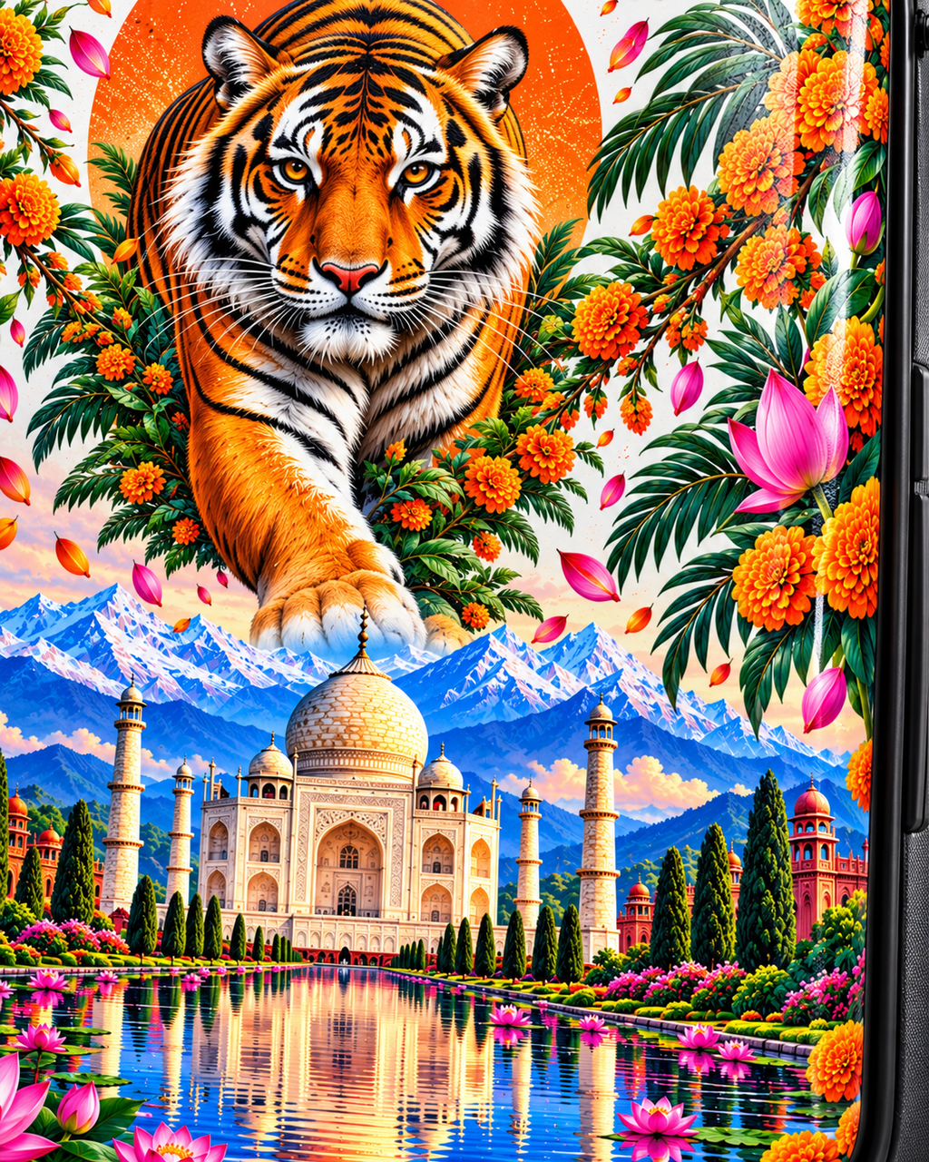 India Vibez Suitcase | Taj Mahal Tiger Travel Luggage