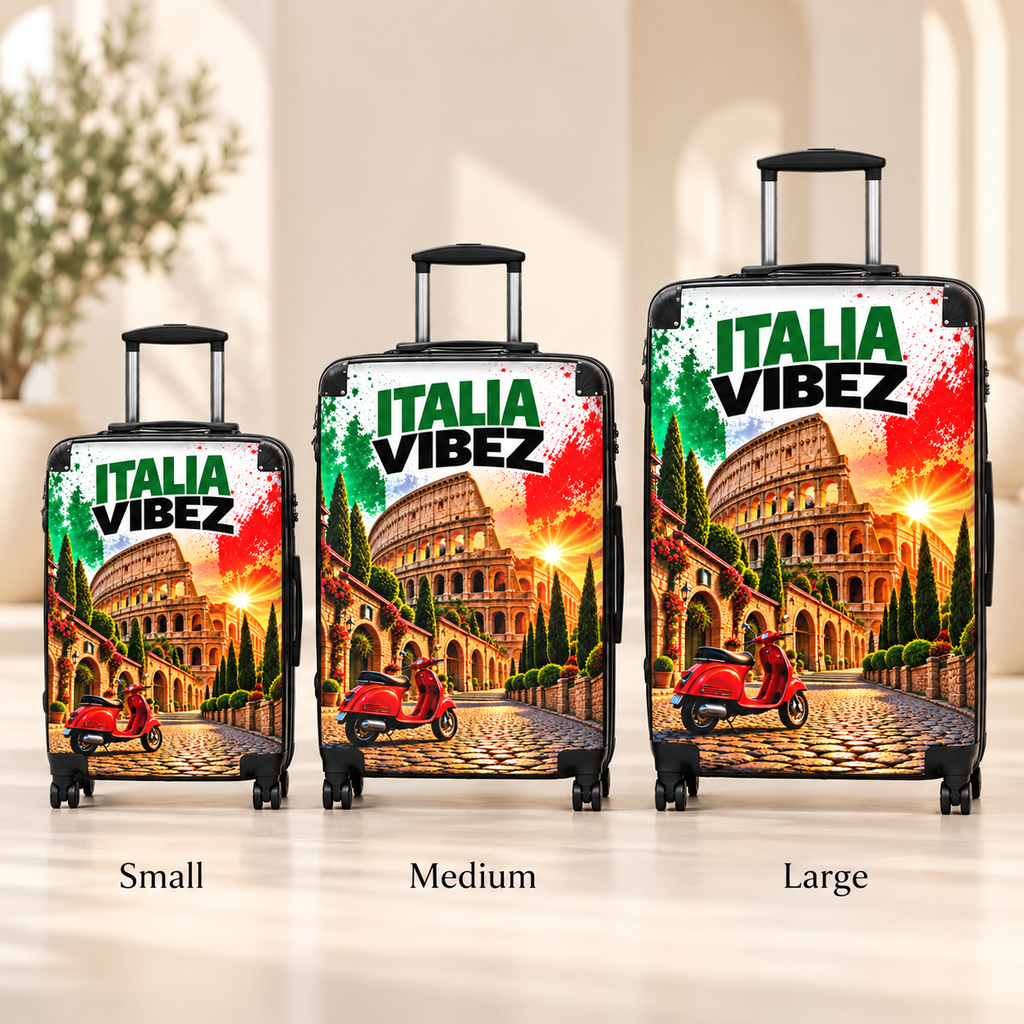 Italia Vibez Suitcase | Colosseum Scooter Italy Travel Luggage