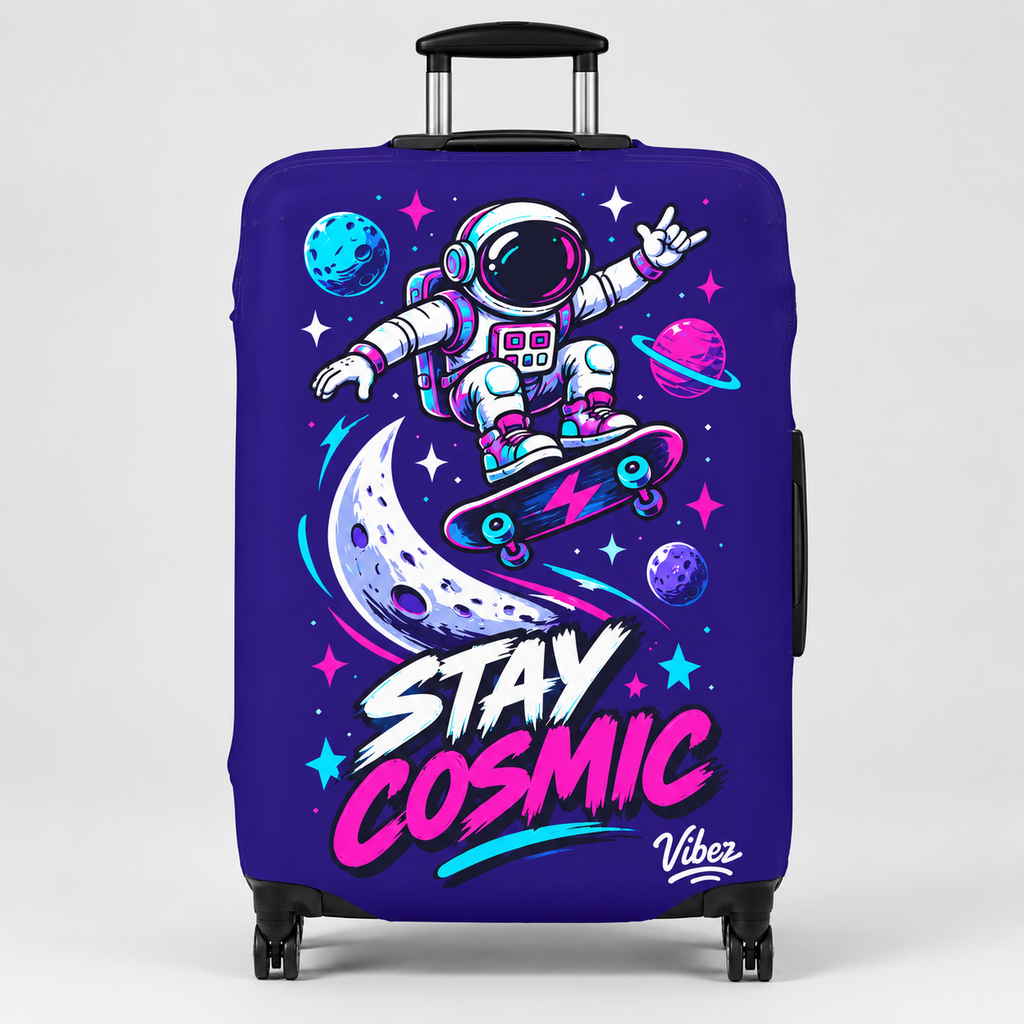 Stay Cosmic Astronaut Skateboard Luggage Cover | Space Moon Planets