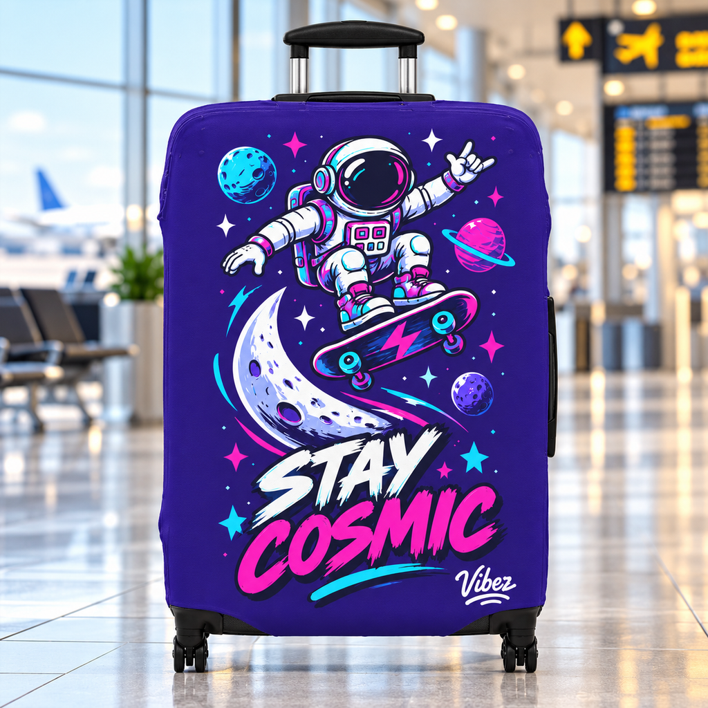 Stay Cosmic Astronaut Skateboard Luggage Cover | Space Moon Planets