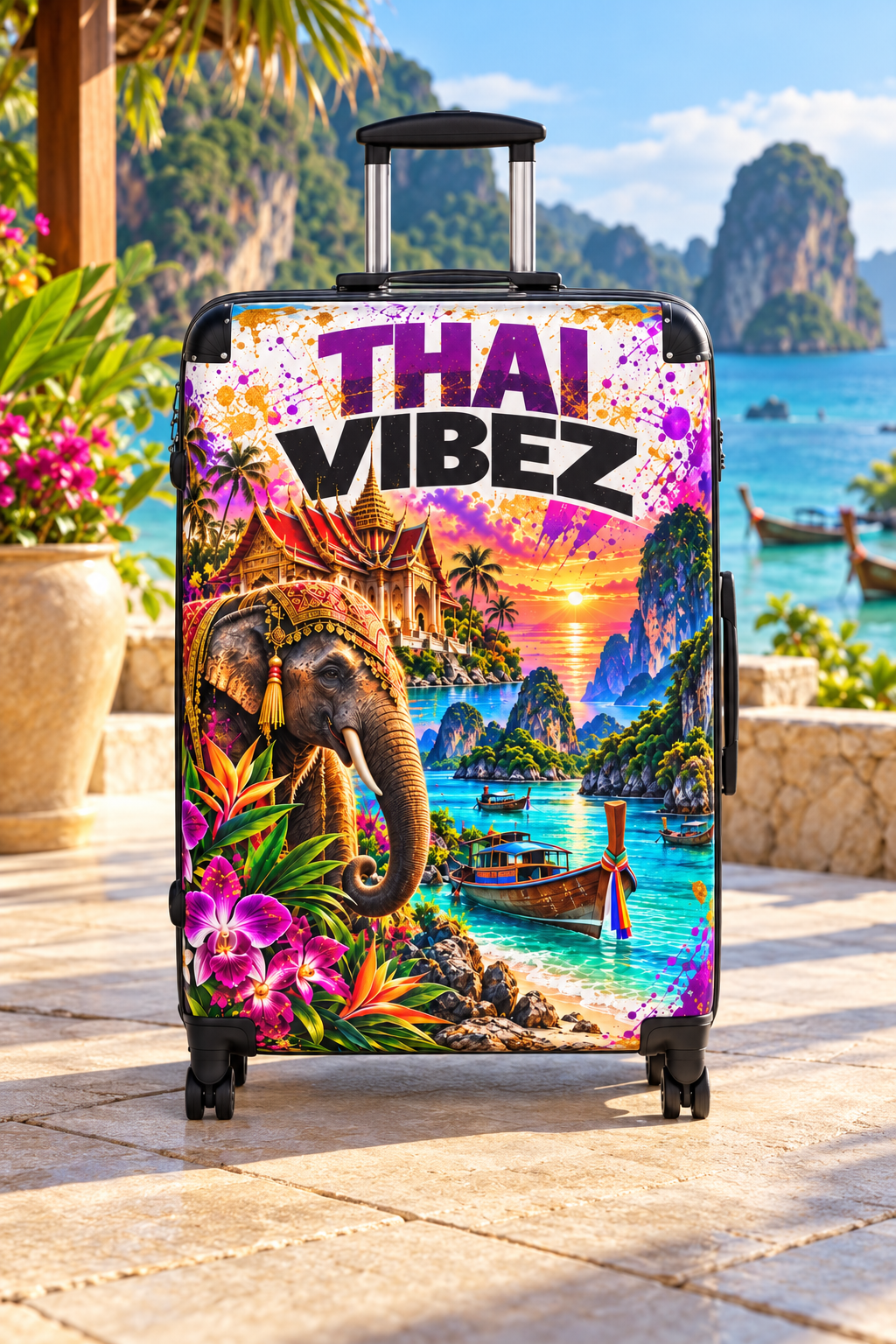 Thai Vibez Suitcase | Tropical Elephant Beach Luggage