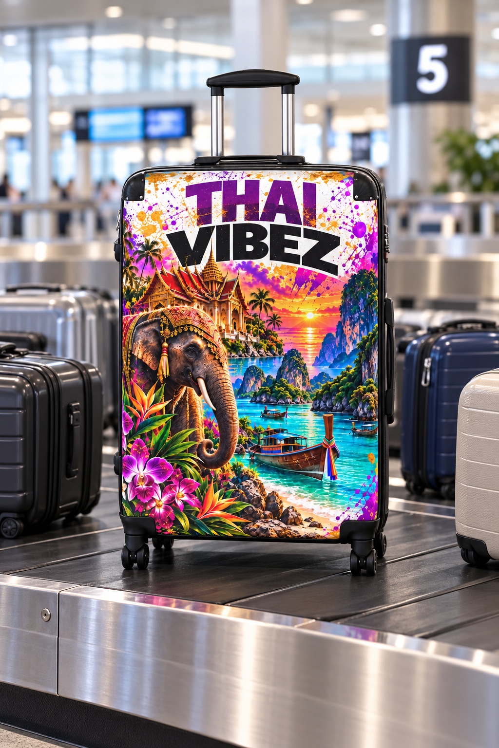 Thai Vibez Suitcase | Tropical Elephant Beach Luggage