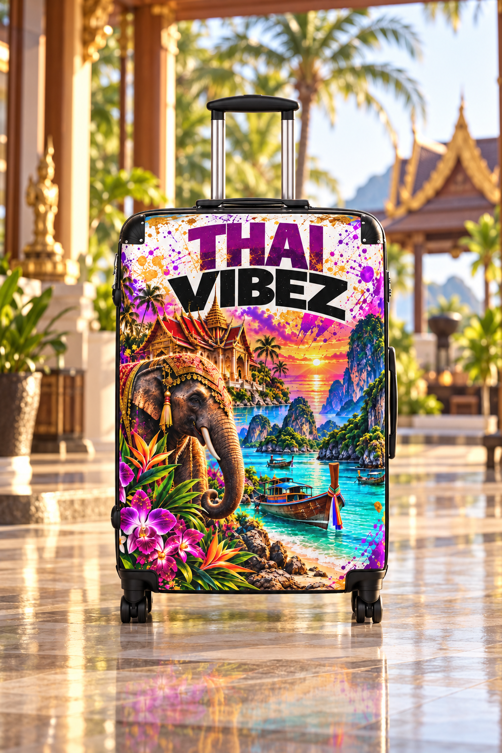 Thai Vibez Suitcase | Tropical Elephant Beach Luggage