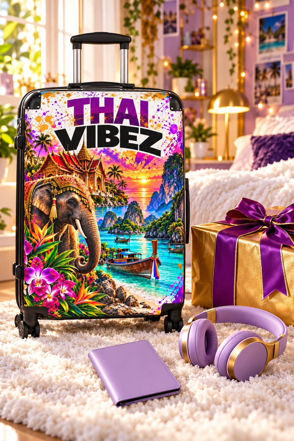 Thai Vibez Suitcase | Tropical Elephant Beach Luggage