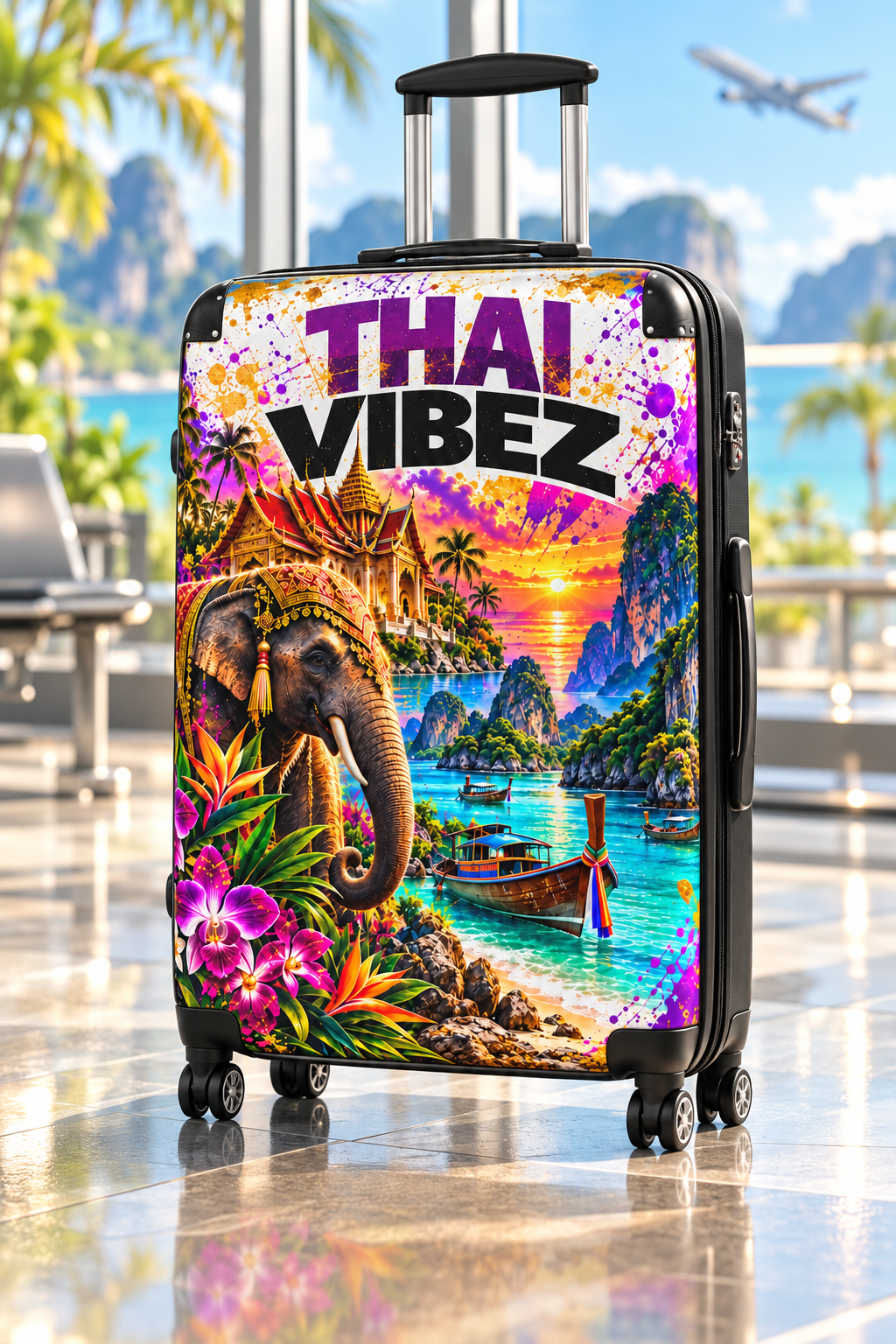 Thai Vibez Suitcase | Tropical Elephant Beach Luggage