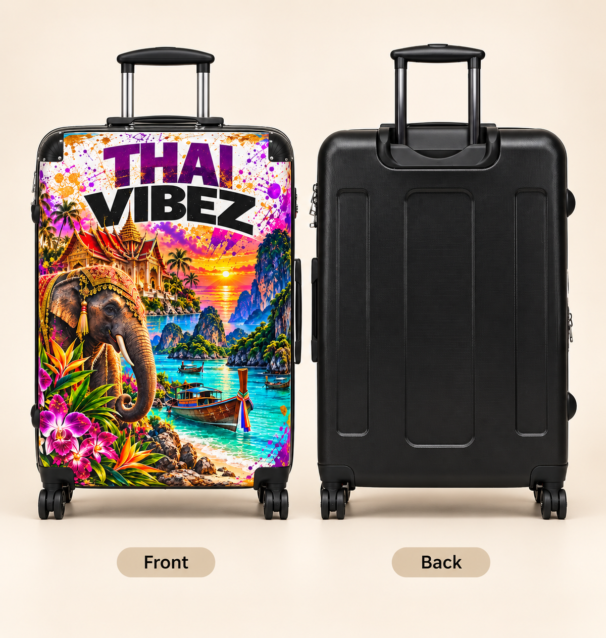 Thai Vibez Suitcase | Tropical Elephant Beach Luggage
