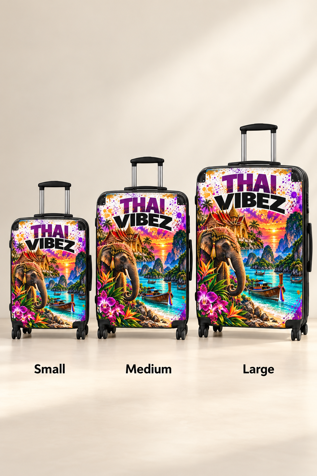 Thai Vibez Suitcase | Tropical Elephant Beach Luggage