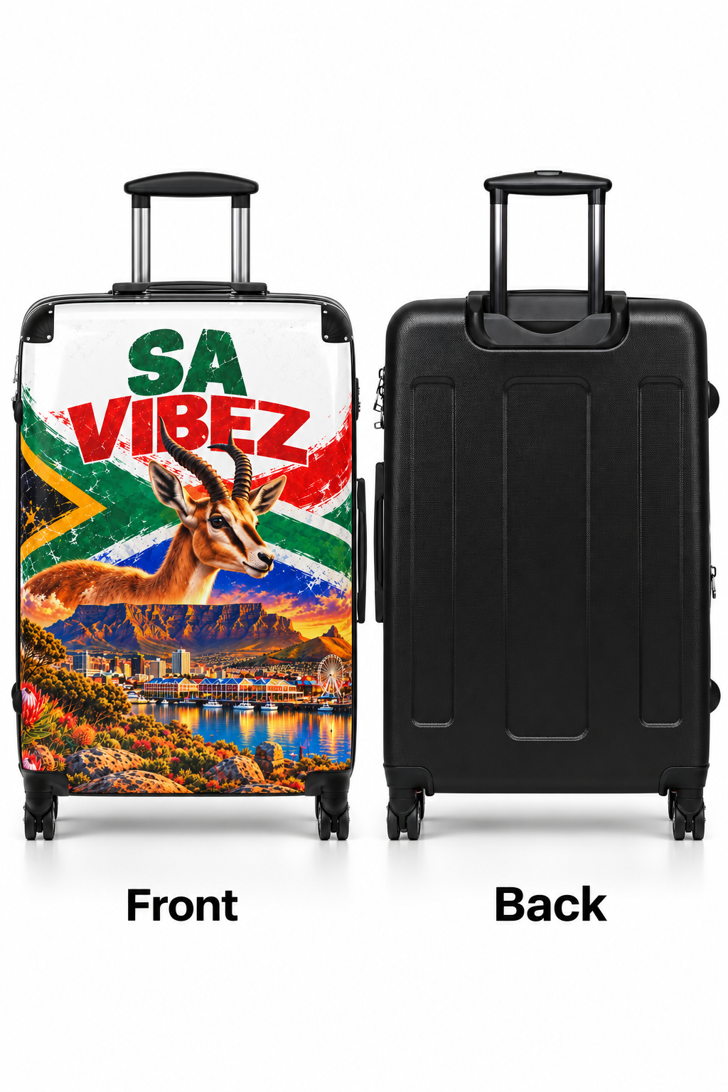 SA Vibez Suitcase | South African Flag, Springbok, Cape Town Landscape