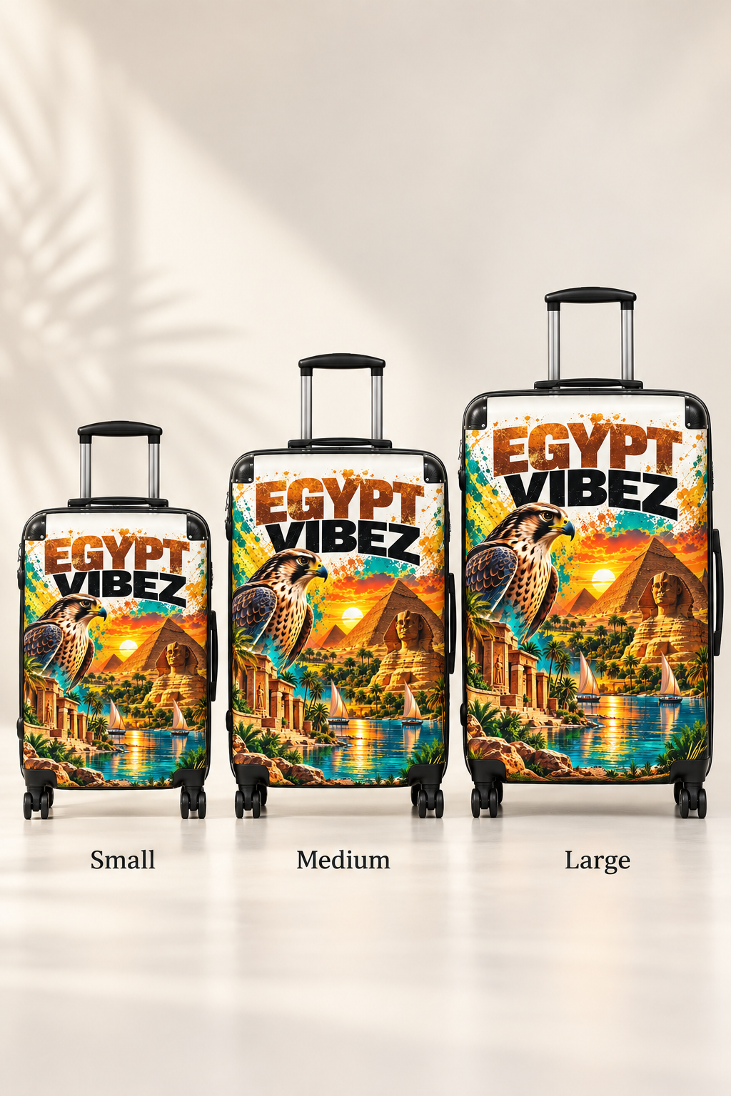 Egypt Vibez Suitcase | Egyptian Pyramids Sphinx Travel Luggage