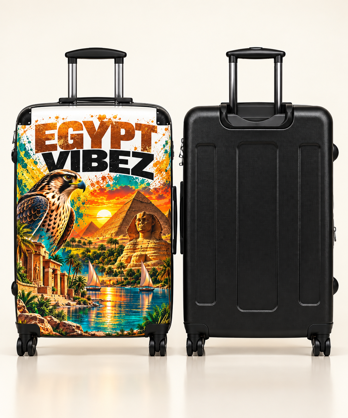 Egypt Vibez Suitcase | Egyptian Pyramids Sphinx Travel Luggage