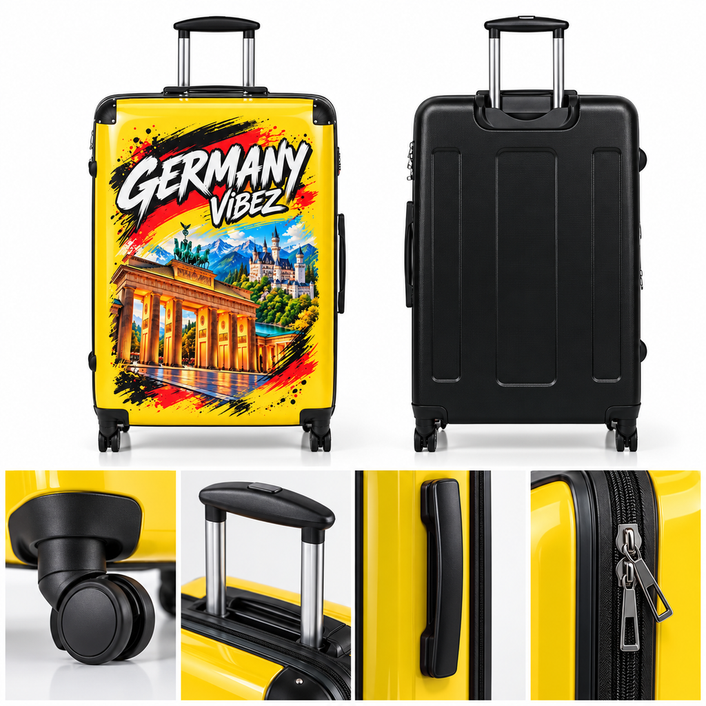Germany Vibez Suitcase | Brandenburger Tor Neuschwanstein Luggage