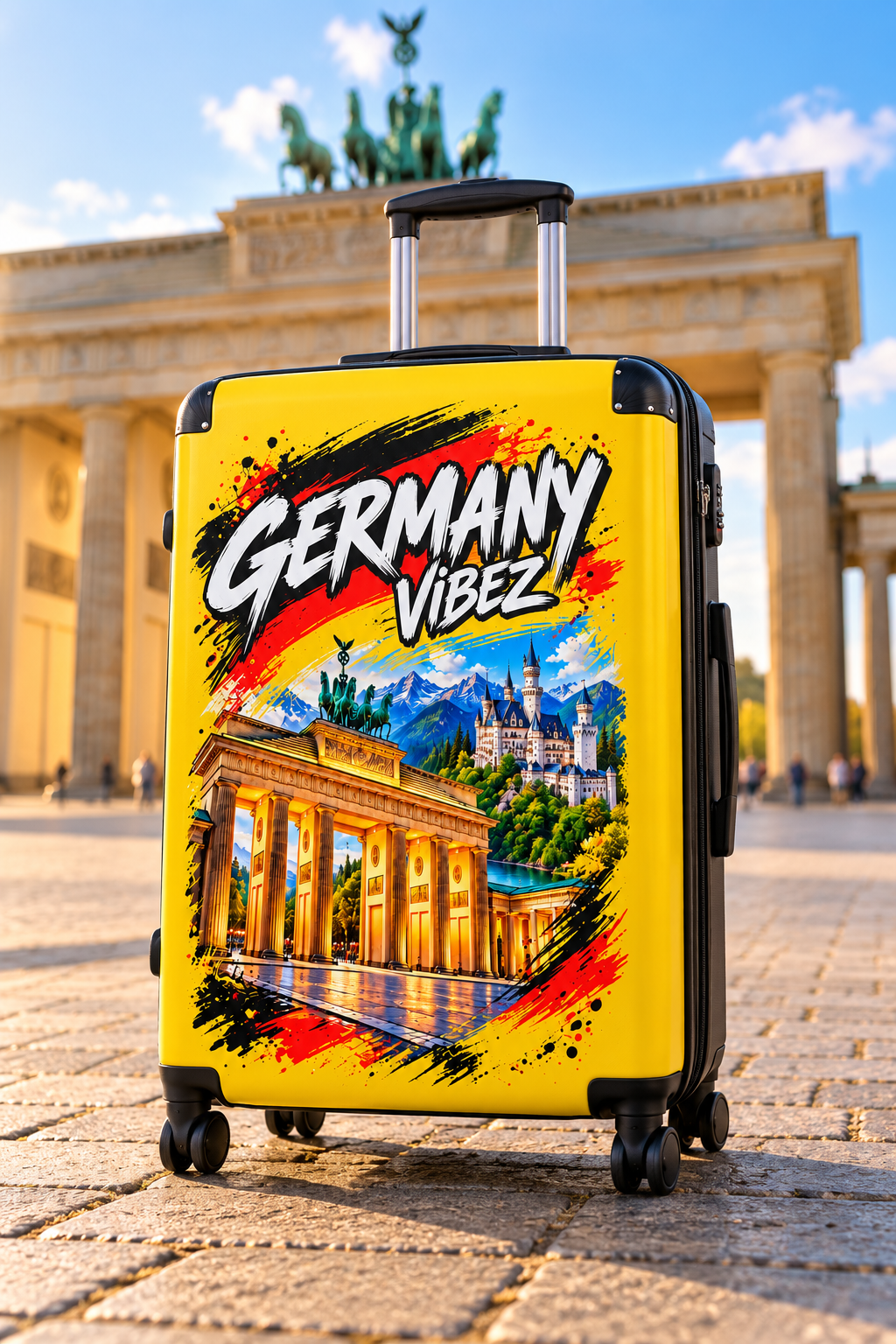 Germany Vibez Suitcase | Brandenburger Tor Neuschwanstein Luggage