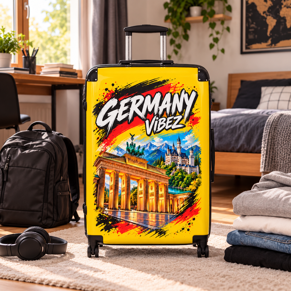 Germany Vibez Suitcase | Brandenburger Tor Neuschwanstein Luggage