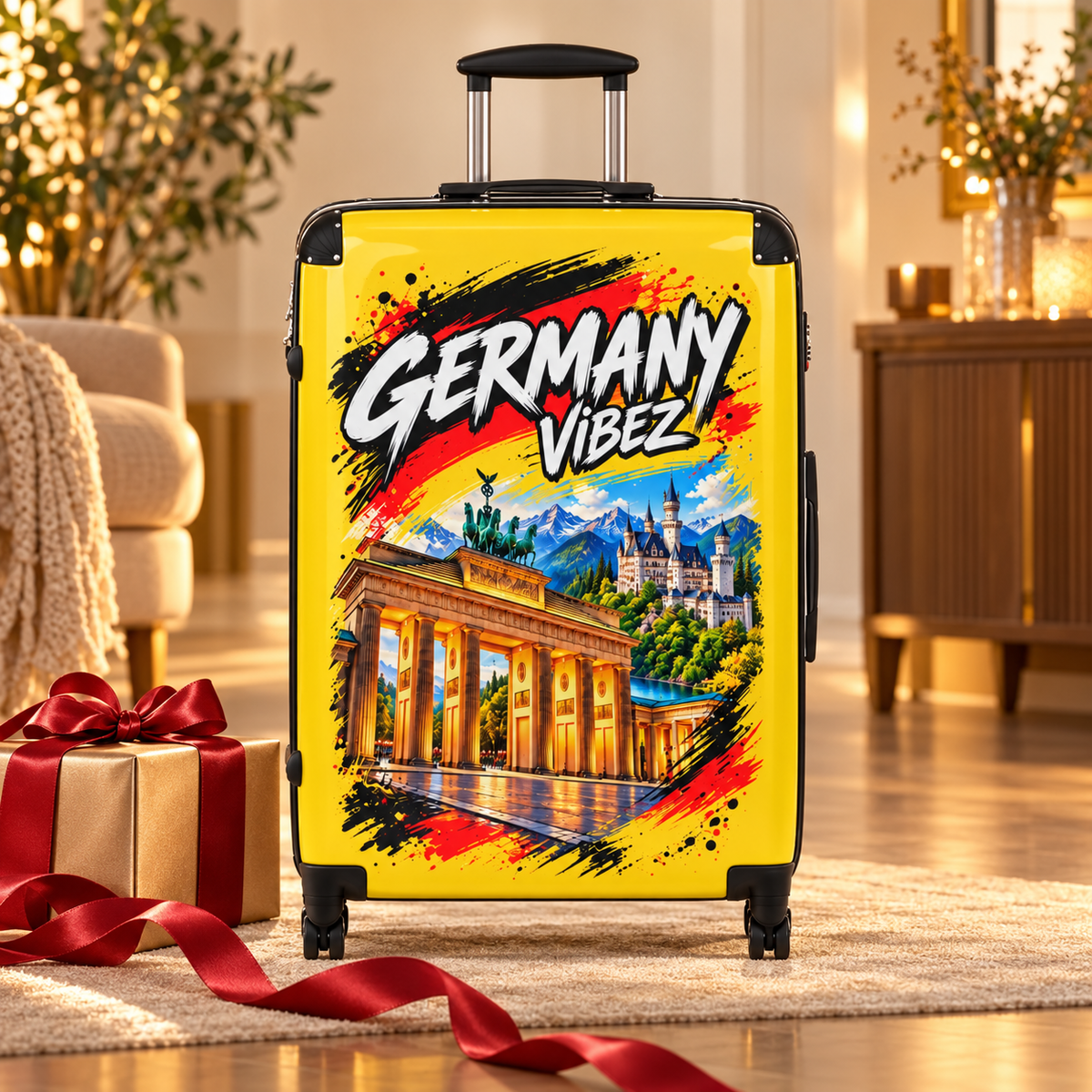 Germany Vibez Suitcase | Brandenburger Tor Neuschwanstein Luggage