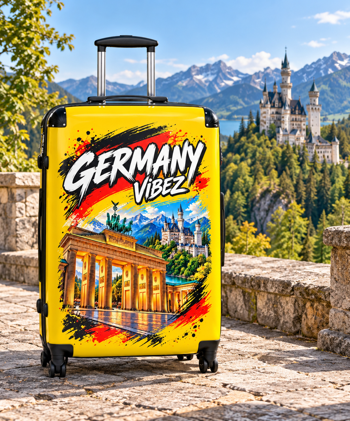 Germany Vibez Suitcase | Brandenburger Tor Neuschwanstein Luggage
