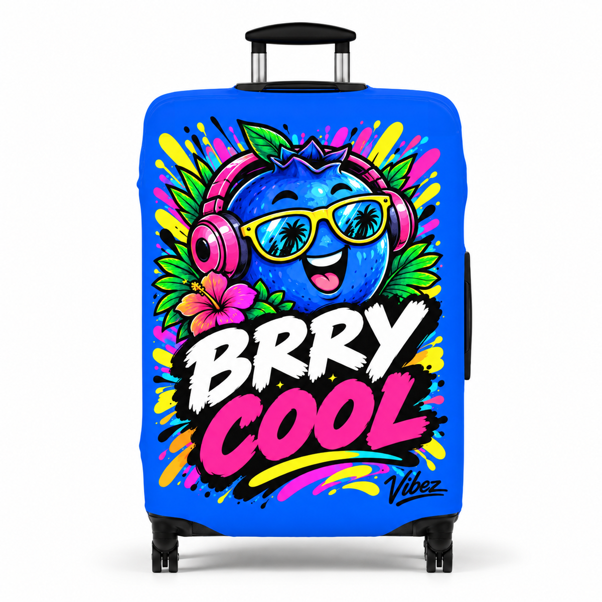Berry Cool Blue Cartoon Berry Luggage Cover | Bright Travel Protector