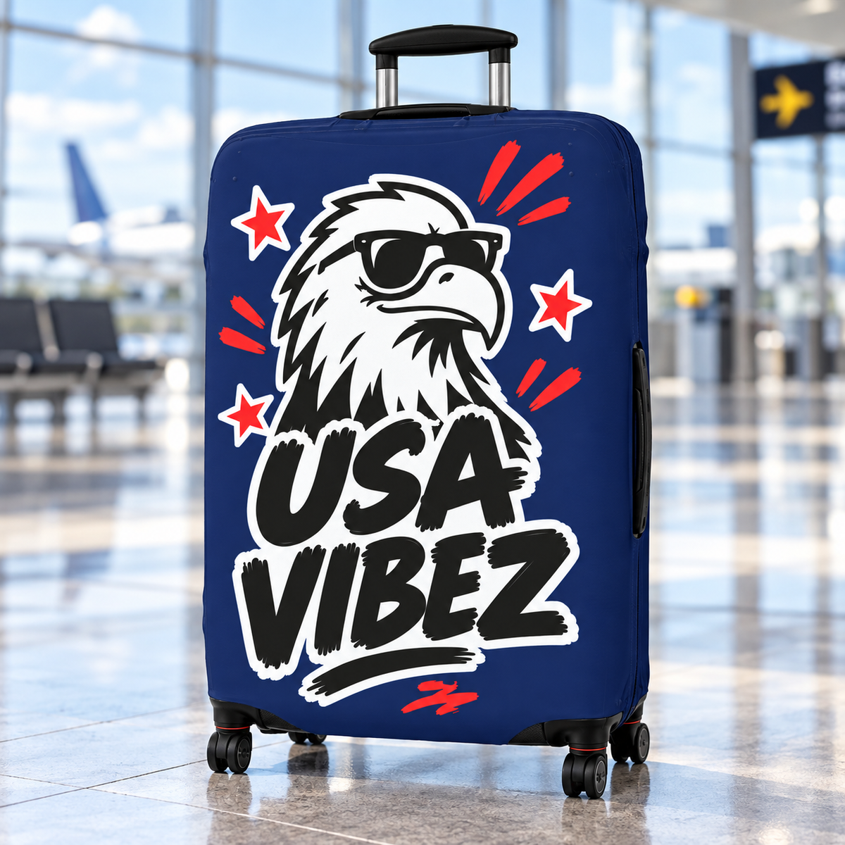 USA Vibez Luggage Cover | Eagle Patriotic Suitcase Protector