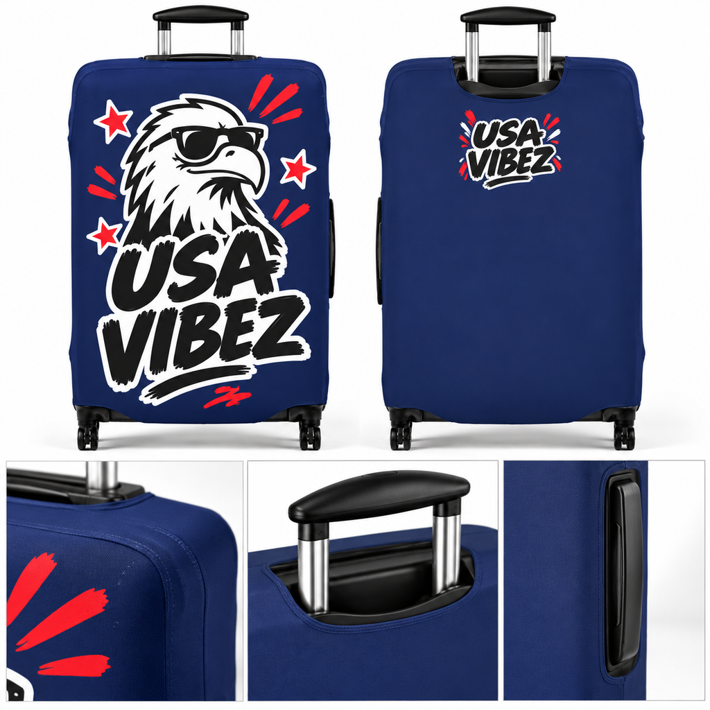 USA Vibez Luggage Cover | Eagle Patriotic Suitcase Protector