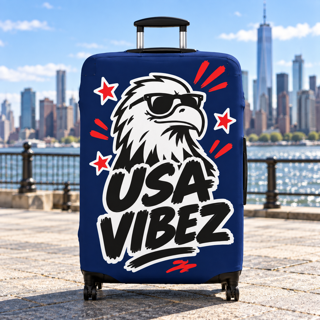 USA Vibez Luggage Cover | Eagle Patriotic Suitcase Protector