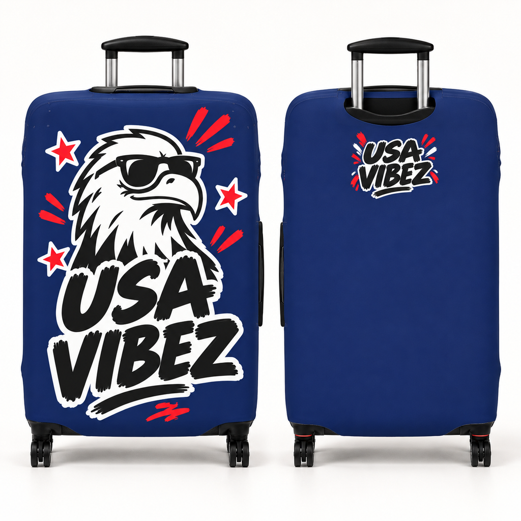 USA Vibez Luggage Cover | Eagle Patriotic Suitcase Protector