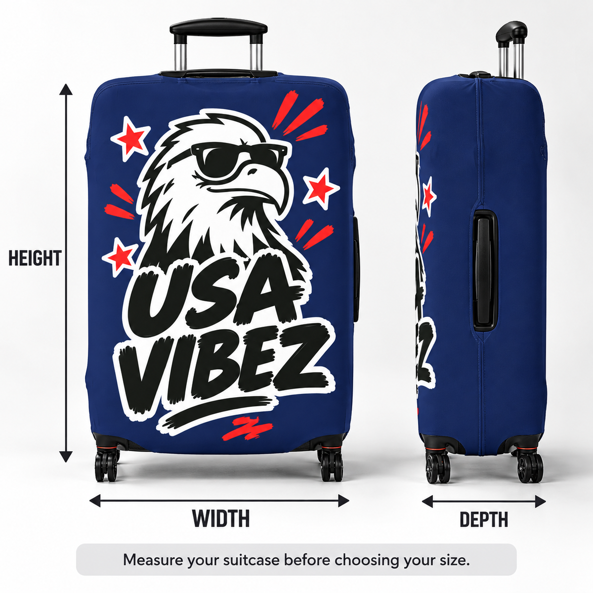 USA Vibez Luggage Cover | Eagle Patriotic Suitcase Protector