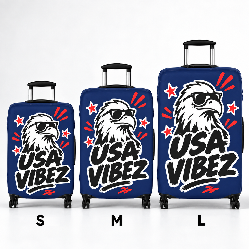 USA Vibez Luggage Cover | Eagle Patriotic Suitcase Protector